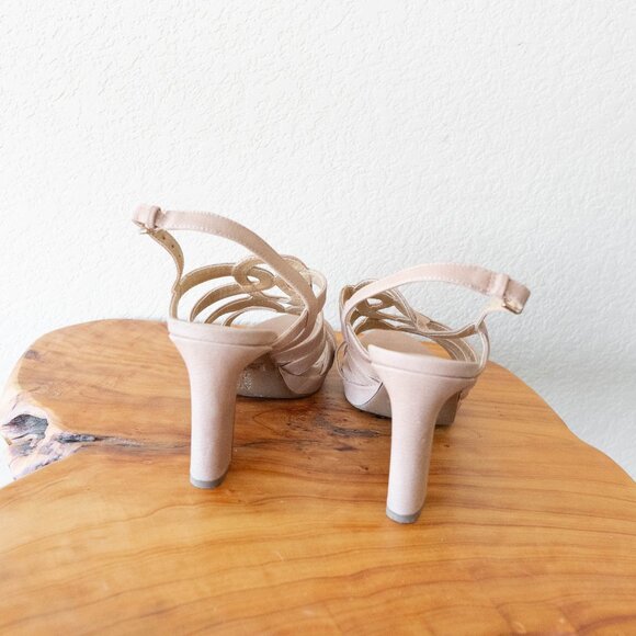 Naturalizer Cameron Sandals Size 8.5 Nude Strappy Platform Heels - Picture 6 of 7